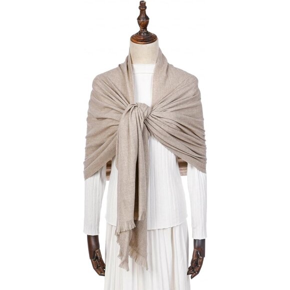 🆕 Women Cream Wedding Evening Dress Pashmina Shawl Winter Foulard Femme Wraps - Picture 4 of 7